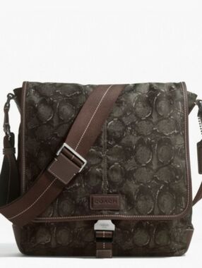 Coach Messenger Bag Heritage Web Militaey Green Khaki Camo Utility Print